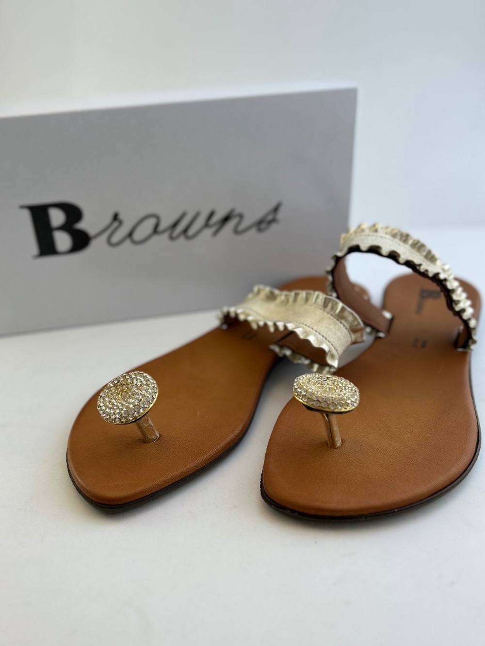 Crystal Toe Ring Sandal from Browns - NIB